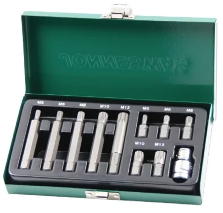 Набор вставок-бит SPLINE М-профиль 30-75мм М5-М12 11предметов Jonnesway S29H4111S 47395 купить в Нягани