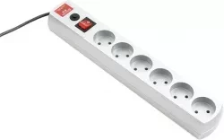 Удлинитель бытовой серия EF, с заземлением и выключателем, 2м, 6 розетки, 10A Stern 95780 купить в Нягани
