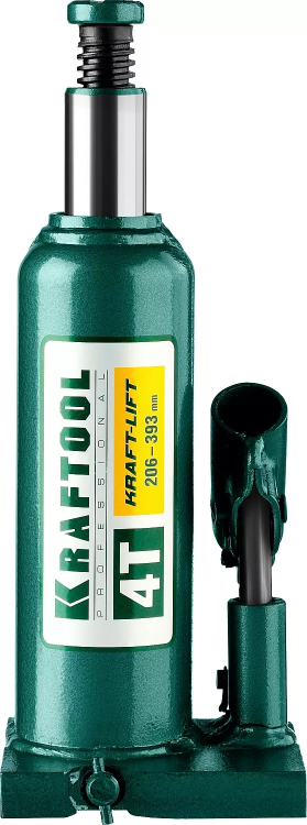 Домкрат гидравлический бутылочный "Kraft-Lift", сварной, 4т, 206-393мм, KRAFTOOL 43462-4 43462-4_z01 купить в Нягани