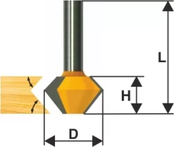Фреза кром конусная ф413х222мм 30/60° хв 12мм 10640