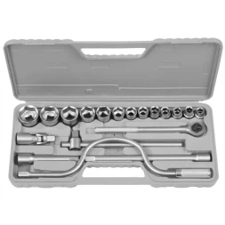 Набор STAYER Автомобильный инструмент "STANDARD" хромированное покрытие, 19 предметов 27585-H19