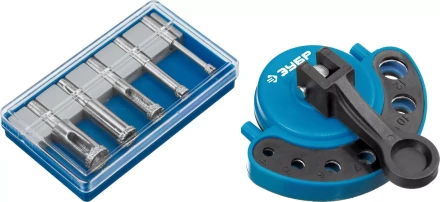 Набор ЗУБР &quot;ПРОФЕССИОНАЛ&quot;: Алмазные трубчатые сверла по керамике с кондуктором, гальваника, зерно 60, d=4/6/8/10/12мм, 6шт 29851-H6 купить в Нягани