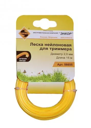 Леска нейл. для трим.,ф2,0ммх15м, звез Энкор 1/12 56655 купить в Нягани