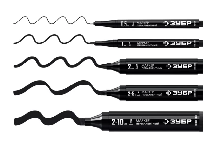 ЗУБР МП-300К чёрный, 2-5 мм, клиновидный перманентный маркер (06323-2) купить в Нягани