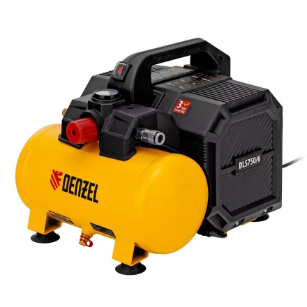 Компрессор Denzel DLS750/6 58019 безмасляный малошумный 750 Вт, 140 л/мин,ресивер 6 л купить в Нягани