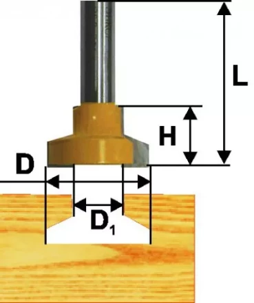 Фреза паз. конструкционная ф25,4мм Т-обр хв. 12мм Энкор 46105 купить в Нягани