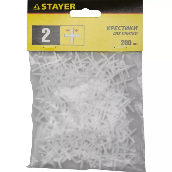 Крестики для кафеля, 2мм, STAYER 3380-2, 200шт 3380-2 купить в Нягани