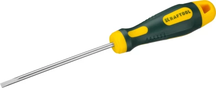 Отвертка KRAFTOOL, Cr-Mo-V сталь, двухкомпонентная противоскользящая рукоятка, SL, 4,0x90мм 250071-4.0-090 купить в Нягани