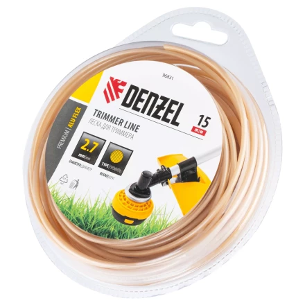 Леска для триммера армированная алюминием круглая, 2,7мм х 15м, блистер ALUFLEX Denzel 96831 купить в Нягани