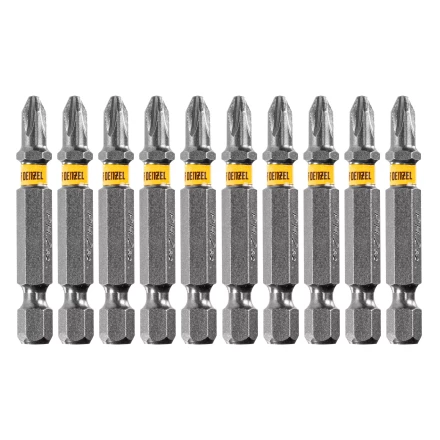 Бита PH2х50, сталь легированная S2, 10 шт., Е 6,3, шестигранный профиль, отрывная упаковка Denzel 11683 купить в Нягани