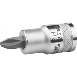Торцовая бита-головка KRAFTOOL "INDUSTRIE QUALITAT", материал S2, PHILLIPS, сатинированная, 1/2", PH3 27901-3_z01