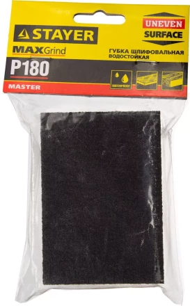 Губка шлифовальная STAYER &quot;MASTER&quot; четырехсторонняя, зерно - оксид алюминия, Р180, 100 x 68 x 26 мм. 3560-3 купить в Нягани