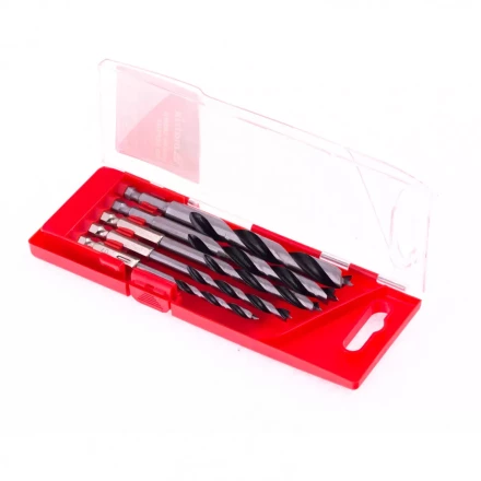 Набор сверл по дереву 4-5-6-8-10 мм 5 шт шестигранный хвостовик пластиковый кейс Matrix 70283 купить в Нягани
