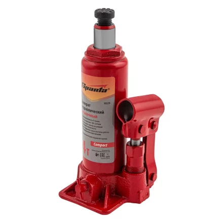 Домкрат гидравлический бутылочный, 4 т, h подъема 180–320 мм Sparta Compact 50339 купить в Нягани