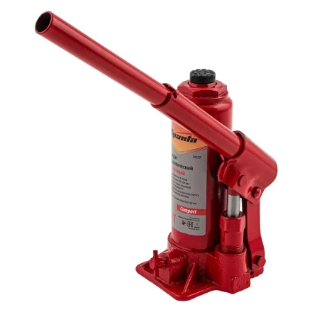 Домкрат гидравлический бутылочный, 4 т, h подъема 180–320 мм Sparta Compact 50339 купить в Нягани