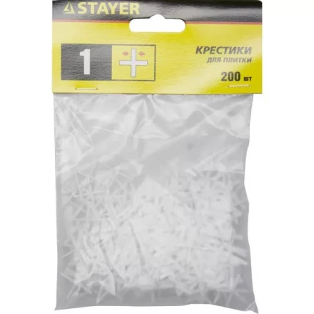 Крестики для кафеля, 1мм, STAYER 3380-1, 200шт 3380-1 купить в Нягани