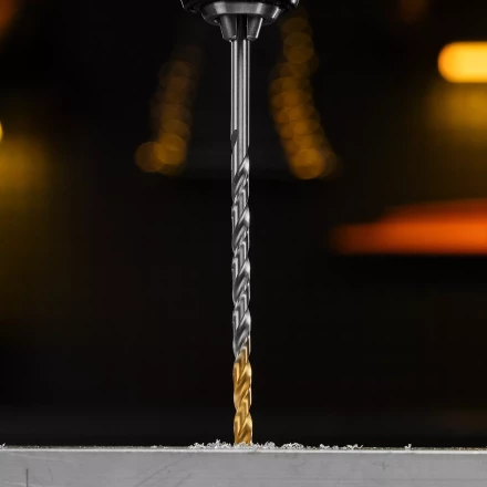 Сверло спиральное по металлу Denzel 5 х 132 мм, Р6М5, Golden Tip, удлиненное, 718254 купить в Нягани