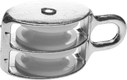 Блок ЗУБР двойной, оцинкованный, нейлоновый шкив, 9x40мм, 3 шт 4-304595-40 купить в Нягани