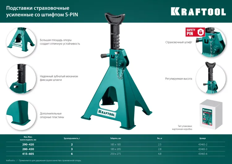 Подставка страховочная KRAFTOOL 43465-3 купить в Нягани