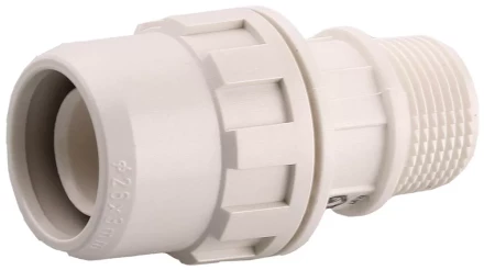 Муфта ЗУБР &quot;ШиреФит&quot; соединительная, &quot;штуцер с гайкой - внешняя резьба&quot;, 20мм-3/4&quot; 51461-20-3/4 купить в Нягани