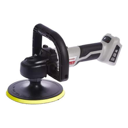 Угловая полировальная машина с бесщеточным (вентильным) двигателем ИНТЕРСКОЛ УПМ-180/18ВЭ аккумуляторная Li-ion АПИ (картон, без аккум. и ЗУ) купить в Нягани