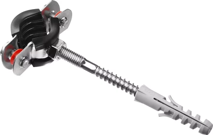 ЗУБР 3/8, цинк, 1 шт, трубный хомут с сантехнической шпилькой и дюбелем (37866-15-19) купить в Нягани