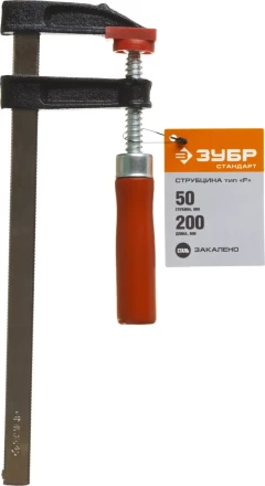 Струбцина ЗУБР &quot;СТАНДАРТ&quot;, тип &quot;F&quot;, деревянная ручка, стальная закаленная рейка, 50х200мм 32152-50-200 купить в Нягани
