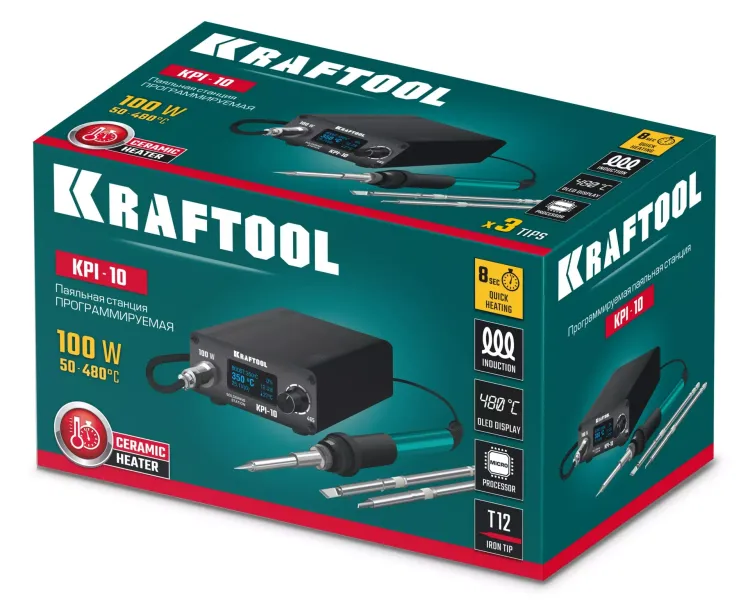 KRAFTOOL KPI-10 программируемая индукционная паяльная станция 50  480°C, 100 Вт 55343 купить в Нягани