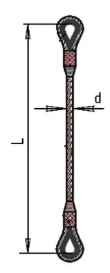 Строп ветвь канатная ВК-1 т L=3 м заплет купить в Нягани