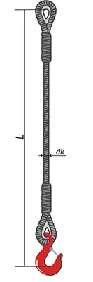 Строп ветвь канатная ВК-1 т L=3 м заплет купить в Нягани