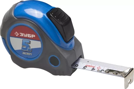 Рулетка ЗУБР &quot;ЭКСПЕРТ&quot;, двухкомпонентный корпус, автостоп, 5м/25мм 34057-05-25_z02 купить в Нягани