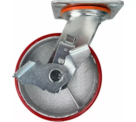 Аппаратное поворотное колесо большегрузное с тормозом HITCH 95*50 полиуретан SCpb42 (SZ085014) купить в Нягани