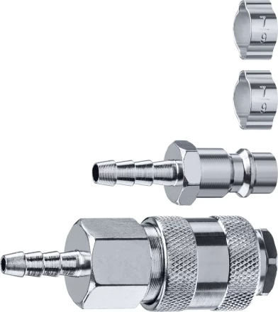 ЗУБР (штуцер елочка, 6 мм - рапид муфта) + (рапид штуцер-штуцер елочка, 6 мм) + (обжимные хомуты 2 шт), набор, Профессионал (64920-06-H) купить в Нягани