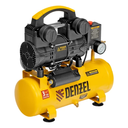Компрессор безмасл. малошумный DLP-950/10, 950Вт,10 л, 2850 об/мин, 170 л/мин// Denzel 58141 купить в Нягани