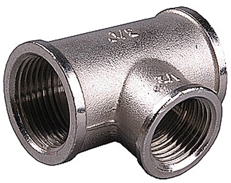 Тройник GENERAL FITTINGS переходной, никелированная латунь, г/г/г, 3/4"-1/2"-3/4" 51060-3/4-1/2-3/4 купить в Нягани