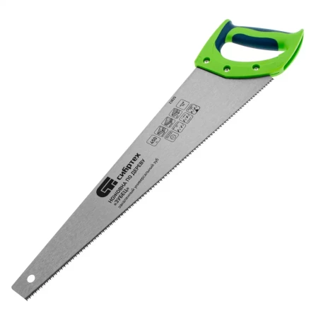 Ножовка по дереву &quot;Зубец&quot;, 450 мм, 11 TPI, зуб 2D, калёный зуб, 2-х компонентная рукоятка Сибртех 23825 купить в Нягани