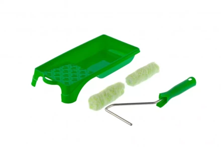 Малярный набор для работ по дереву: кювета 150 мм х 290 мм и мини-валик 110 мм Сибртех 80454 купить в Нягани