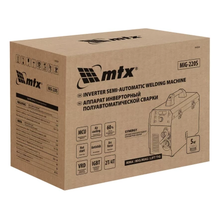 Аппарат инвертор. полуавтомат. cварки MTX MIG-220S 94304, 220A, ПВ 60%, катушка 5 кг купить в Нягани