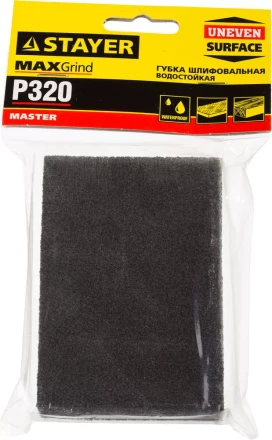 Губка шлифовальная STAYER &quot;MASTER&quot; четырехсторонняя, зерно - оксид алюминия, Р320, 100 x 68 x 26 мм. 3560-4 купить в Нягани