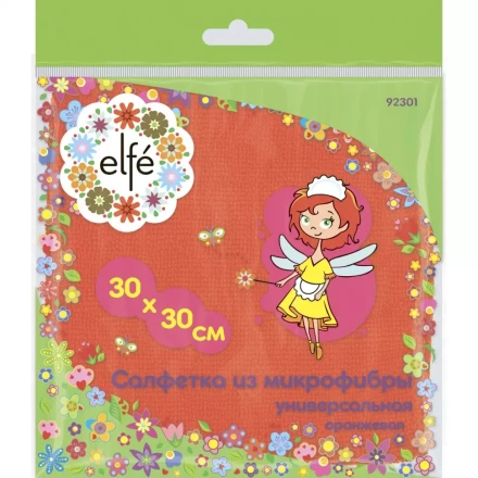 Салфетка универсальная из микрофибры оранжевая 300х300 мм Elfe 92301 купить в Нягани