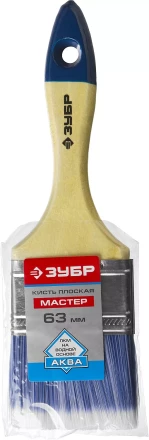 Плоская кисть ЗУБР АКВА 20 мм 3/4? светлая искусственная щетина деревянная ручка для воднодисперсионных и акриловых ЛКМ 4-01007-020 купить в Нягани