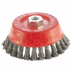 Щетка для УШМ, 125 мм, М14, "чашка", крученая проволока 0,8 мм MTX 74625