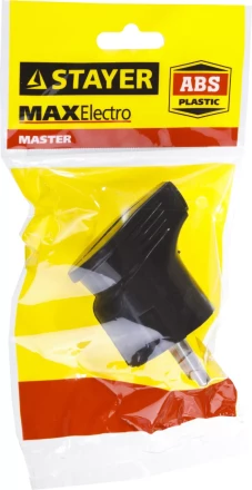 Вилка MAXElectro электрическая, 16А/220В, угловая, с заземлением, черная, STAYER 55161-B купить в Нягани