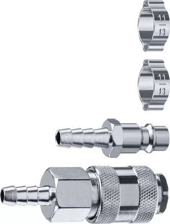 ЗУБР (штуцер елочка, 8 мм - рапид муфта) + (рапид штуцер-штуцер елочка, 8 мм) + (обжимные хомуты 2 шт), набор, Профессионал (64920-08-H) купить в Нягани