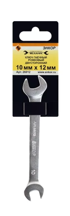 Ключ гаечный рожковый двусторонний 10х12 Энкор 26012 купить в Нягани