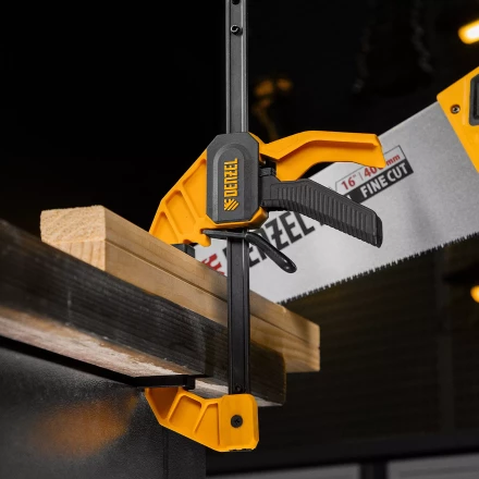 Струбцина F-образная Denzel, быстрозажимная, 150 х 55 мм, усиленный нейлоновый корпус, 20501 купить в Нягани