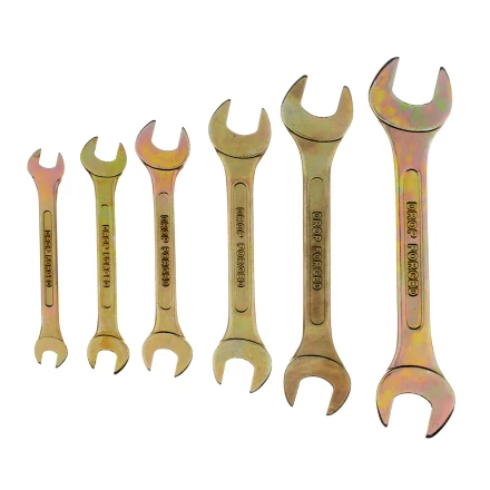 Набор ключей рожковых 6-17 мм, 6 шт, желтый цинк Сибртех 15279 купить в Нягани