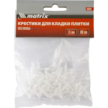 Крестики 1,5 мм для кладки плитки 100 штук MATRIX артикул 88084 купить в Нягани