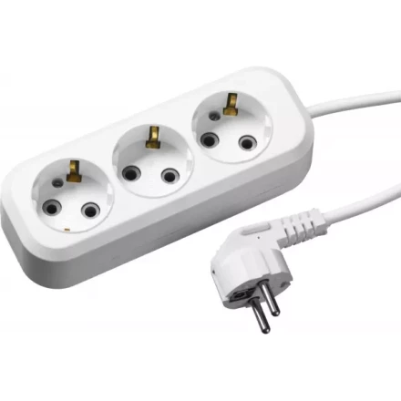 Удлинитель СИБИН электрический, ПВС сечение 0,75кв мм, 3 гнезда, макс мощн 2200Вт, 3м, заземление 55034-3 купить в Нягани