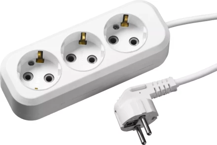 Удлинитель СИБИН электрический, ПВС сечение 0,75кв мм, 3 гнезда, макс мощн 2200Вт, 3м, заземление 55034-3 купить в Нягани